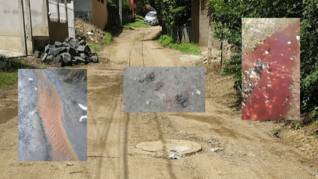Como de película: Sangre brota de drenaje en localidad de&nbsp;Jilotepec
